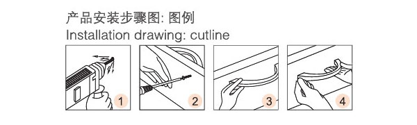 家具拉手-圆弧双点安装图